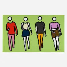 Julian Opie, Dance, Synced: Dance 2, 2024, screenprint in colors on museum board