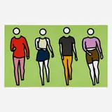 Julian Opie, Dance, Synced: Dance 2, 2024, screenprint in colors on museum board