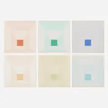 Josef Albers, Six works (from the Mitered Square portfolio), 1976, screenprint in colors on Arches 88