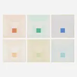 Josef Albers, Six works (from the Mitered Square portfolio), 1976, screenprint in colors on Arches 88
