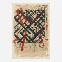 Ed Moses, Ikuru speak-no, 1990, screenprint in colors on Seikishu rice paper