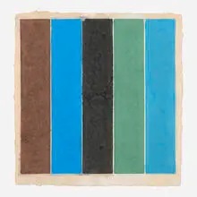 Ellsworth Kelly, Colored Paper Image XIX (Brown Blue Black Green Violet), 1976, colored and pressed paper pulp