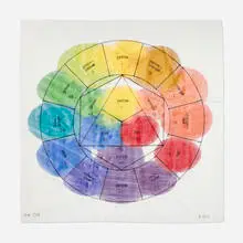 Polly Apfelbaum, The Color Circle, 2004, dye, marker, ink and synthetic velvet on original handmade fabric