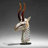 Shelley Muzylowski Allen, Ivory Gazelle, 2013, blown and hand-sculpted glass, enameled steel