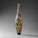 Philip Baldwin & Monica Guggisberg, Running Through Rapids, 2021, blown glass, under- and double overlay, inciso cutting