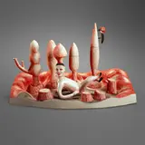 Patti Warashina, Save Our Trees Sake set, 2006, glazed earthenware