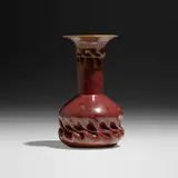 Vase by George E. Ohr, 1895-96, glazed earthenware, sold May 2023