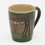 Rare Chantecler mug by Frances Rocchi for Saturday Evening Girls, 1913, glazed earthenware decorated in cuerda seca, sold May 2023