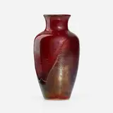 Experimental vase by Hugh C. Robertson for Chelsea Keramic Art Works, 1885-89, oxblood-glazed stoneware, sold May 2023