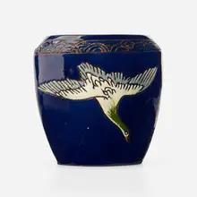 William P. Jervis, Vase with goose, c. 1910, glazed earthenware