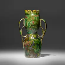 George E. Ohr, Exceptional vase, 1897-1900, glazed earthenware