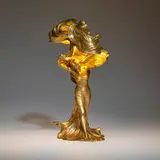 Raoul François Larche, Loïe Fuller lamp, c. 1901, gilt bronze