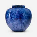 Fulper Pottery, Vase, 1917-23, Chinese Blue to Mirror Black flambé-glazed stoneware