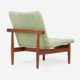 Japan chair by Finn Juhl, 1958, teak, upholstery, brass, sold Sep 2025