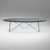 Herbert Hirche, Coffee table, c. 1953, glass, chrome-plated steel