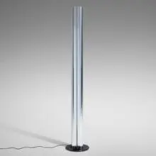 Gianfranco Frattini, Megaron floor lamp, 1979, stainless steel, enameled aluminum