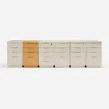 Alvar Aalto, Cabinets, set of six, painted wood, birch