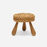 Adrian Audoux and Frida Minet, Stool, c. 1950, woven grass, ash