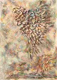 Bernard Schultze, Um Blätter-Kaskaden lichte Strudel, 1979, Aquarell und Collage aus Schoellershammer-Karton