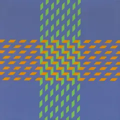 Anton Stankowski, Kreuzform durch Überlagerung grün, 1971, Öl auf Leinwand