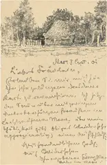 Postkarte an Julie Kerschensteiner by Franz Marc, 1901, Kreide und Bleistift auf Karton, sold May 2024