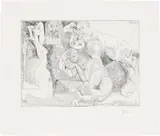 Pablo Picasso, La vie en rose („Quand ... il me parle tout bas ...“), 1968, Radierung auf Rives-Velin