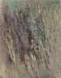Winfred Gaul, Ohne Titel, 1957, Öl, Glanzlack, Sand und Mineralien auf Hartfaser