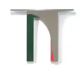 Thomas Scheibitz, Ohne Titel (Relief), 2004, Vinyl, Acryl und Stoff auf MDF und Aluminium montiert