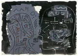 Ohne Titel by A. R. Penck, 1982, Acryl auf Karton, sold Nov 2015