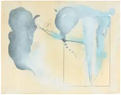 Ohne Titel by Shusaku Arakawa, 1963, Tuschpinsel, Gouache, Sprühfarbe und Bleistift auf festem Papier, sold Nov 2018