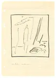 Sigmar Polke, Ohne Titel (in Lack 10 Bilder), Um 1968, Tusche und Bleistift auf liniertem Ringbuchpapier