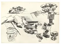 Ohne Titel by Eugen Schönebeck, 1973, Bleistift auf Papier, sold Nov 2013