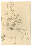 Ernst Ludwig Kirchner, Erna mit Kater“. Nach 1930