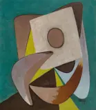 Otto Ritschl, Komposition Grün Violett, 1948, Öl auf Holz