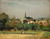 Paul Wilhelm Tubbecke, Dorf bei Weimar, Um 1880, Öl auf Pappe