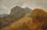 Albert Venus, Italienische Gebirgslandschaft, Um 1868, Öl auf Papier auf Pappe