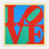 Robert Indiana, Heliotherapy Love, 1995, screenprint in colors on museum board