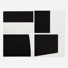 Ellsworth Kelly, Four works from Un coup de dés jamais n'abolira le hasard (by Stéphane Mallarmé), 1992, lithograph on Vélin BFK Rives