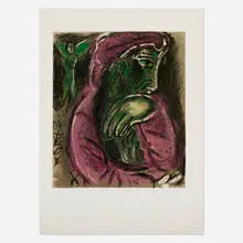 Marc Chagall, Job in Despair (for Verve Vol. X, No. 37-38), 1960, lithograph in colors on Arches