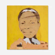 Aimé Mpane, Ici on Créve #33, 2008, acrylic and mixed media on carved wood panel