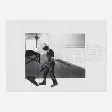 Monica Bonvicini, Drawings for Blind Shot (Jesus Christ Is Supposed...), 2004, graphite and ballpoint pen on photocopy collage on paper