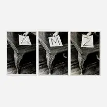 Vito Acconci, A Performace Situation Using Alphabets (triptych), 1968, gelatin silver print