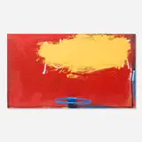 Who you know from out here? Your name ain't ringing no bells boy by Awol Erizku, 2015, house paint, spray paint and enameled steel basketball hoop on plywood, offered Jun 2026