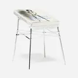 Helmut Newton & Philippe Starck, Baby Sumo with stand, 2020, bound printed paper; chrome-plated steel