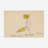 Andy Warhol, When I'm Calling Shoe (from the À la recherche du shoe perdu series), c. 1955, offset lithograph with hand-coloring