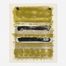 Patrick Heron, Green and Grey Stripes, 1958, lithograph in colors