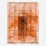 Hermann Nitsch, Unterirdische Theateranlage, 2003, etching with hand-coloring on hand-dyed Arches laid paper