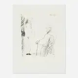 Pablo Picasso, Femme nue et homme à la canne (from Picasso - Dessins 27.3.66 to 15.3.68), 1969, lithograph