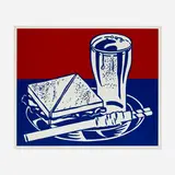 Roy Lichtenstein, Sandwich and Soda (from the X + X (Ten Works by Ten Painters) portfolio), 1964, screenprint in colors on polystyrene