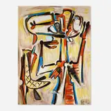 Oswaldo Vigas, Jugador sagrado, 1985, oil on canvas